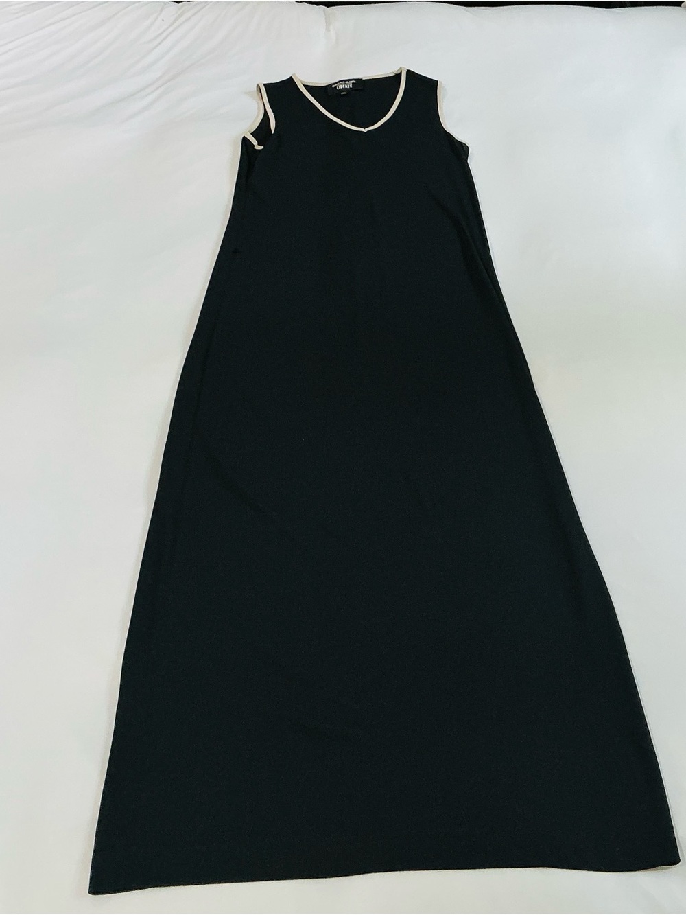Emanuel Ungaro Black Maxi Dress with Cream Trim